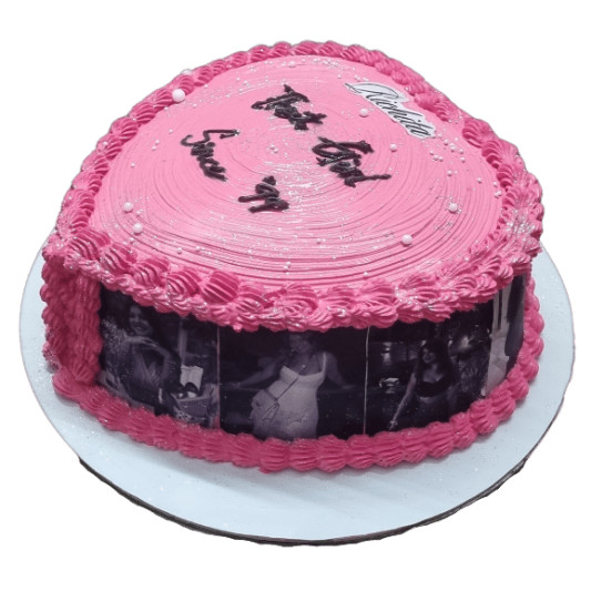 Photo Edible Print Vintage Style Heart Cake online delivery in Noida, Delhi, NCR, Gurgaon