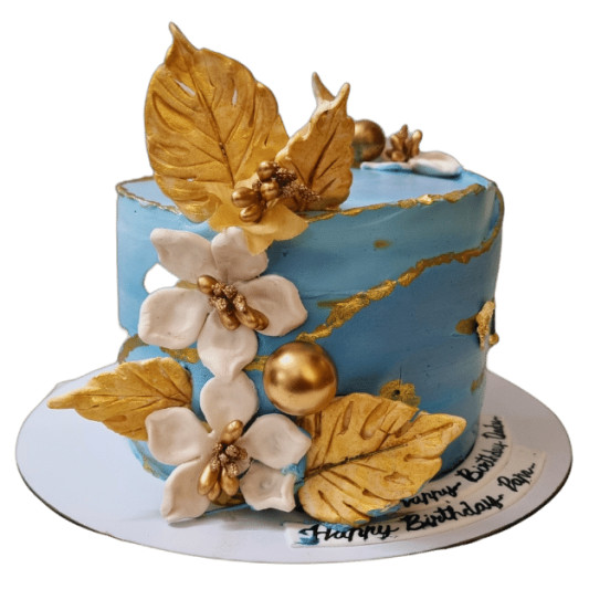 Designer Rasmalai Cream Cake With Fondant Flowers online delivery in Noida, Delhi, NCR, Gurgaon