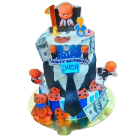 Baby Boss Theme Fondant cake  online delivery in Noida, Delhi, NCR, Gurgaon