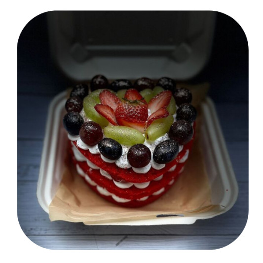 Mixed Fruit Red Velvet Naked Bento cake online delivery in Noida, Delhi, NCR, Gurgaon