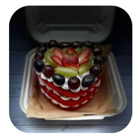Mixed Fruit Red Velvet Naked Bento cake online delivery in Noida, Delhi, NCR,
                    Gurgaon