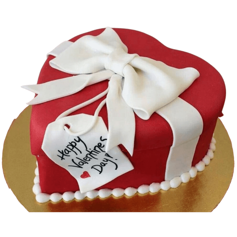 Heart Fondant Bow Cake online delivery in Noida, Delhi, NCR, Gurgaon