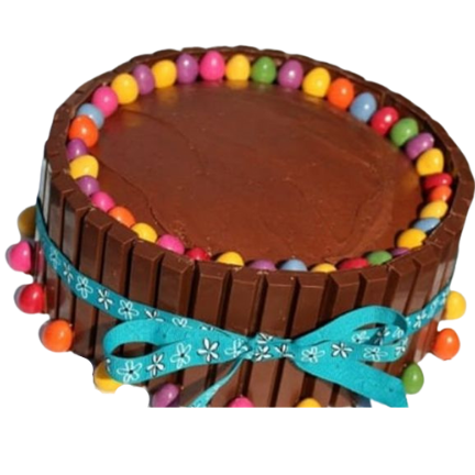 Chocolate Kit Kat Gems Cake online delivery in Noida, Delhi, NCR, Gurgaon