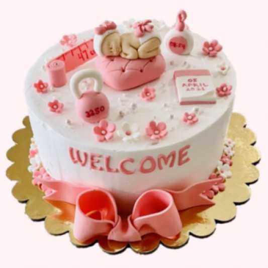 Baby Girl Welcome Cake online delivery in Noida, Delhi, NCR, Gurgaon