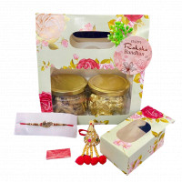 Bhaiya Bhabhi Rakhi Hamper | Floral Jar Gift Hamper online delivery in Noida, Delhi, NCR,
                    Gurgaon