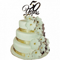 3 tier Tier Cake for 50th Anniversary online delivery in Noida, Delhi, NCR,
                    Gurgaon