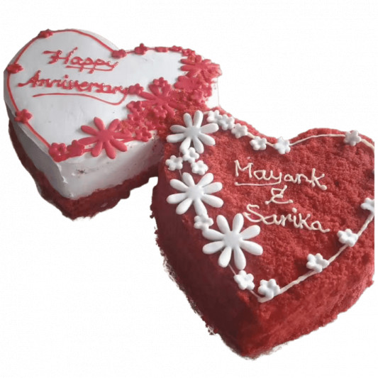 Double Heart Anniversary Cake online delivery in Noida, Delhi, NCR, Gurgaon