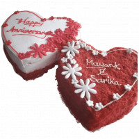 Double Heart Anniversary Cake online delivery in Noida, Delhi, NCR,
                    Gurgaon