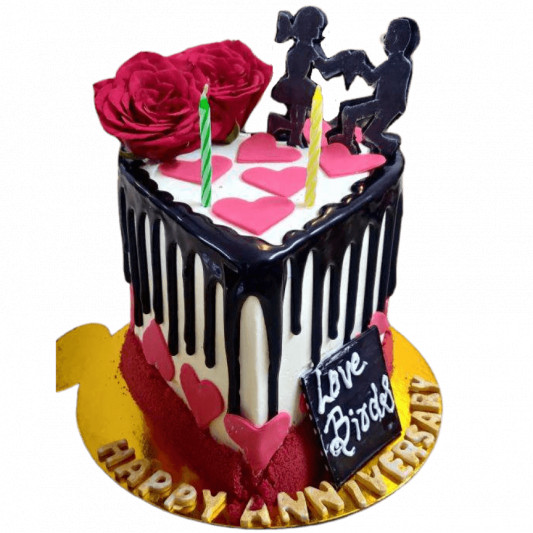 Red Velvet Anniversary cake   online delivery in Noida, Delhi, NCR, Gurgaon