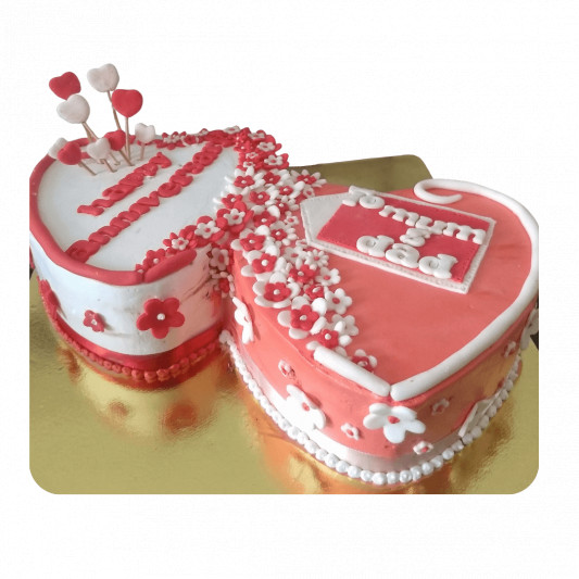 Mom and Dad Double Heart Cake online delivery in Noida, Delhi, NCR, Gurgaon