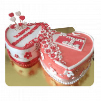 Mom and Dad Double Heart Cake online delivery in Noida, Delhi, NCR,
                    Gurgaon