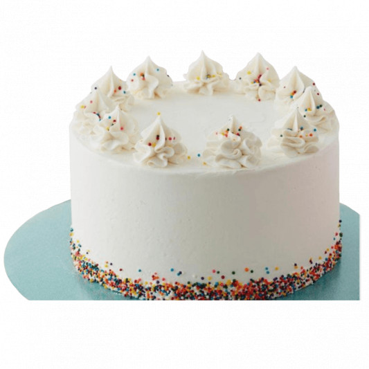 Sprinkle Vanilla Cake | bakehoney.com