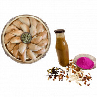 Gift Combo of Gujiya and Liquid Thandai mix online delivery in Noida, Delhi, NCR,
                    Gurgaon