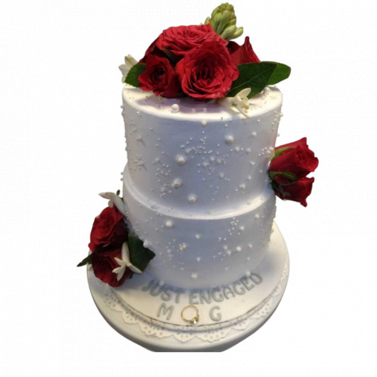 Just Engaged Cake with Ring online delivery in Noida, Delhi, NCR, Gurgaon