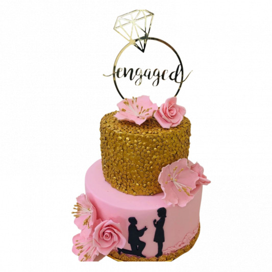 2 Tier Engagement Cake online delivery in Noida, Delhi, NCR, Gurgaon