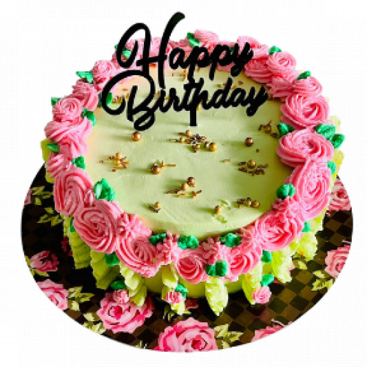 Pink Floral Birthday Cake online delivery in Noida, Delhi, NCR, Gurgaon