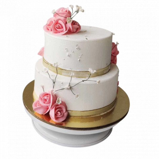 2 Tier Flower Cake online delivery in Noida, Delhi, NCR, Gurgaon