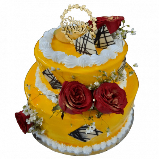2 tier Anniversary Cake online delivery in Noida, Delhi, NCR, Gurgaon
