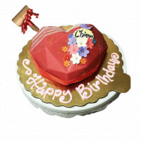 Red Heart and Flowers Cake online delivery in Noida, Delhi, NCR,
                    Gurgaon
