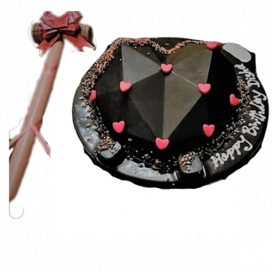 Black Heart Pinata Cake  online delivery in Noida, Delhi, NCR, Gurgaon