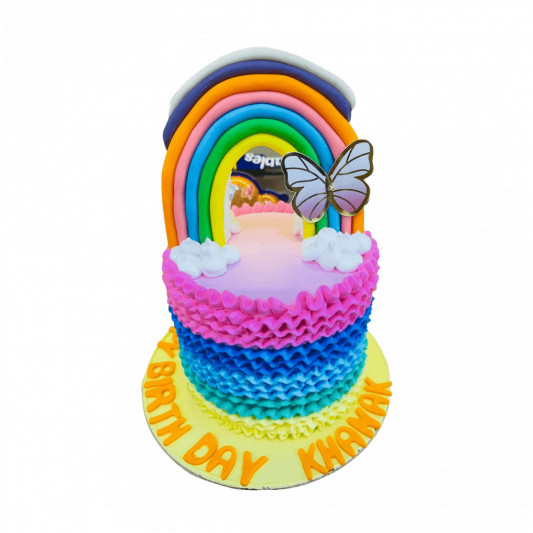Rainbow Cake in Pink online delivery in Noida, Delhi, NCR, Gurgaon