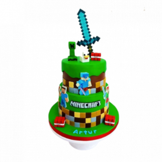 Minecraft 2 tier cake ⛏ Kindly Dm us to customise your dream cake 💭 #cakes  #cake #cakekl #cakedecorating #kekkl #cakedeliverykl…